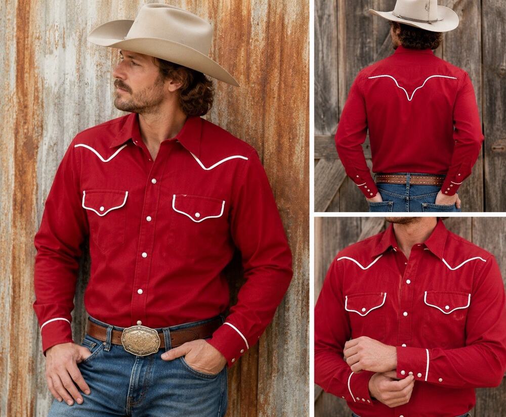 Vintage Rockmount Ranch Wear Shirt Mens Medium Pearl Snap 70s USA (NO SIZE TAG)